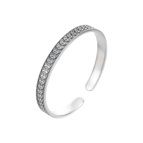 CHIC ZONE S999 Fine Silver Bangles Women's