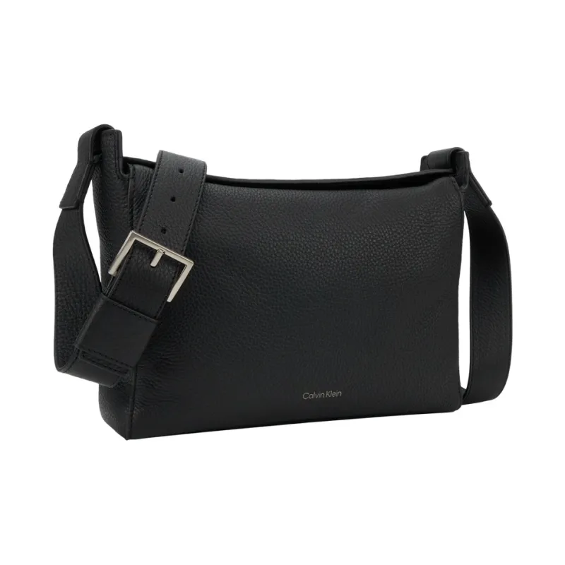 CALVIN KLEIN SS25 Cow Leather Crossbody Bag Men's Space Black-1