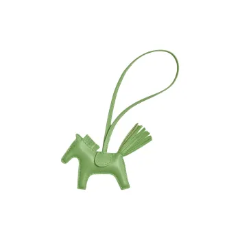 HERMES Rodeo Milo Sheepskin Bag Charm Bag Accessory Small Size Unisex Cricket Green