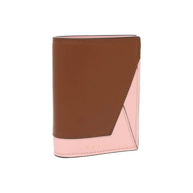 MARNI Calfskin Wallet Women's Brown & Pink-2