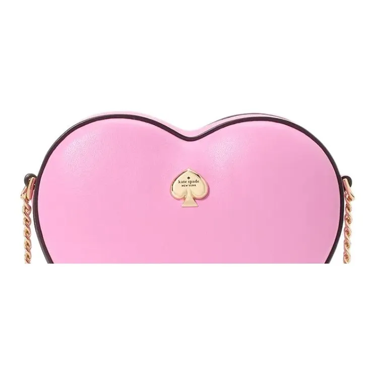 Kate Spade Artificial Leather Heart Shaped Bag, Shoulder Bag, Crossbody Bag Mini Women's Pink-3