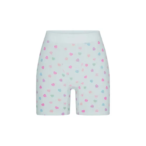SKIMS Valentine's Day Collection SS25 SOFT t-shirt BOXER Shorts Women's 1 Pack CLOUD CANDY HEART PRINT/Cloud Candy Print