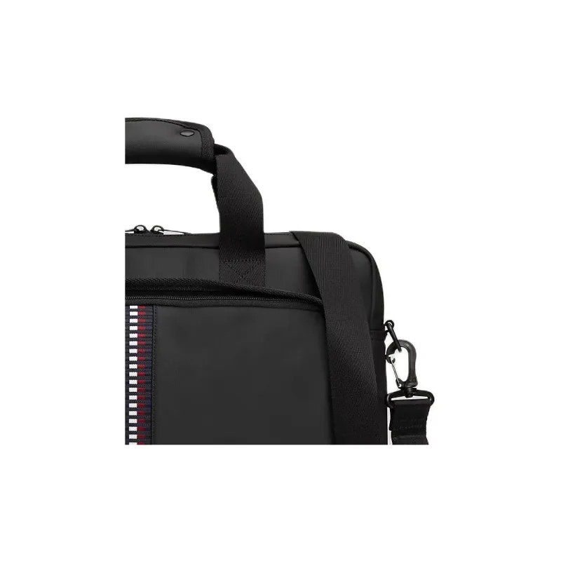 Tommy Hilfiger Polyester One Shoulder Crossbody Portable Laptop Bag Regular Men's Black-3