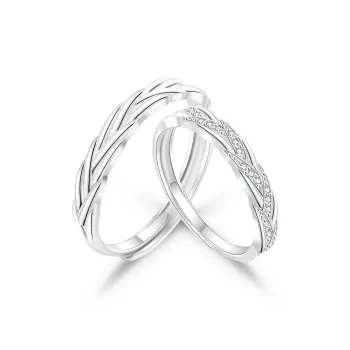 Lao Feng Xiang S925 Silver Ring Pair Unisex