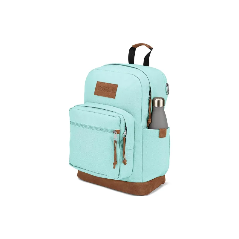 JanSport Suede Leather Backpack Unisex Blue-1