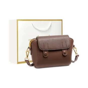 Narandu Cow Leather Patchwork Synthetic Leather Shoulder Bag Mini Women's Coffee