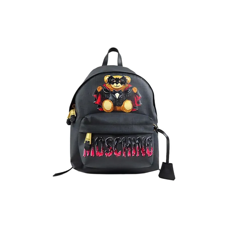 MOSCHINO PVC Backpack Men's Black-3