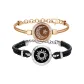 Leather Cord+Snake Chain 1 Pair (Zirconia Version)
