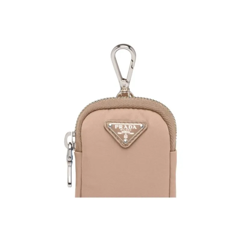 PRADA Nylon Coin Purse Mini Women's Beige/Pink-2