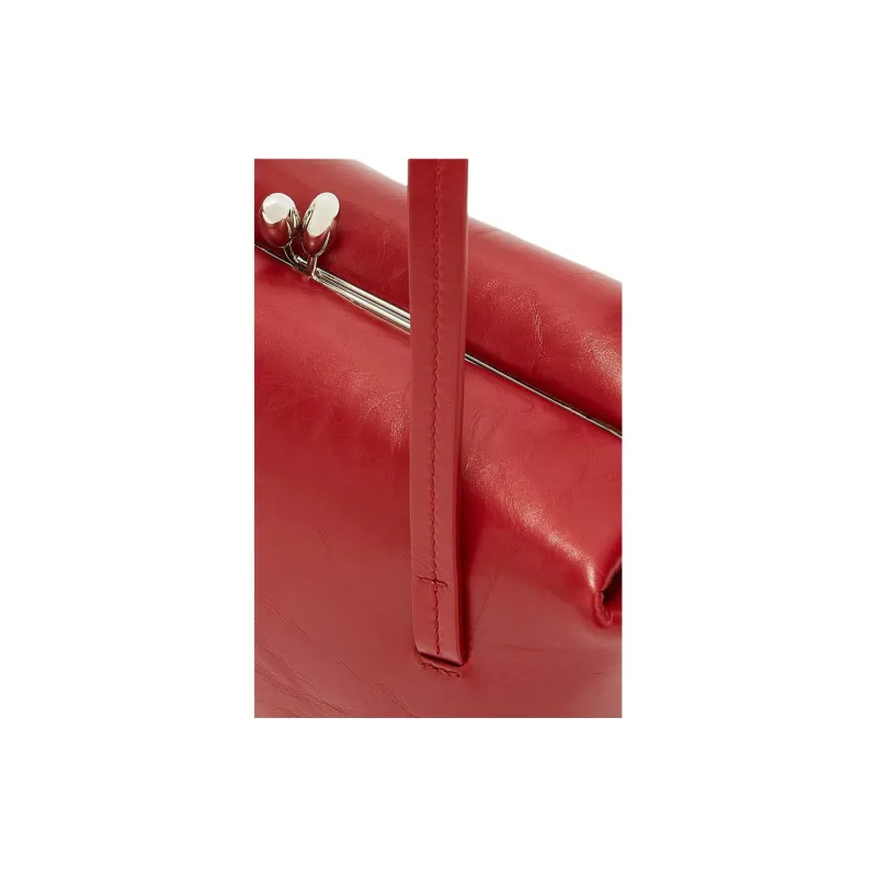 JIL SANDER Cow Leather Shoulder Bag Small Size Women's Red-2