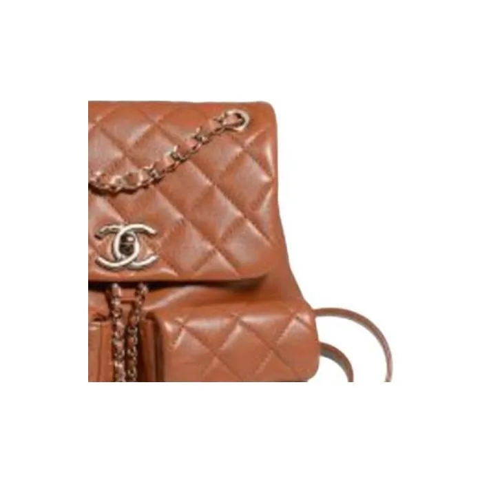 CHANEL Duma Calfskin Backpack Medium Size Women's Caramel Brown-3