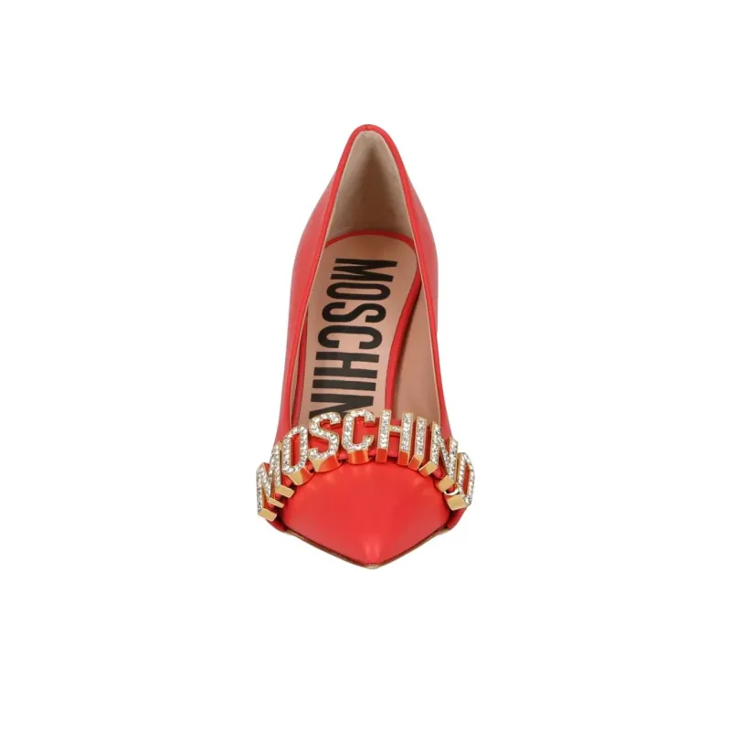 MOSCHINO Slim Heel High Heels 8.2cm Women's Red-4