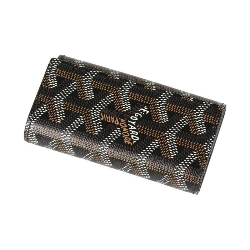 GOYARD SAINT-MICHEL Canvas With Leather Key Pouch Unisex Black-1