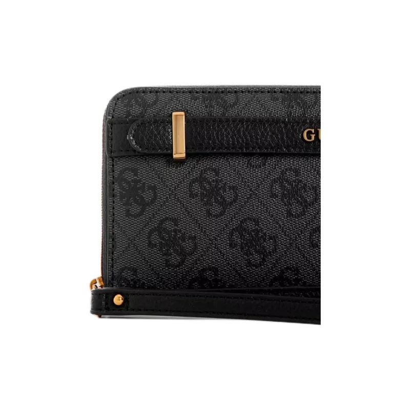 GUESS Artificial Leather Wallet Large Size Women's Black-3