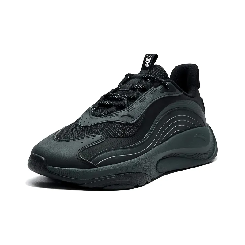 Anta Non-slip Wear-resistant Shock Absorption Low-Top Chunky Sneakers Women's Black-1