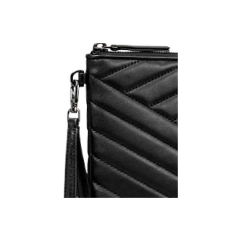 TORY BURCH Kira Leather Clutch Women's Black-4
