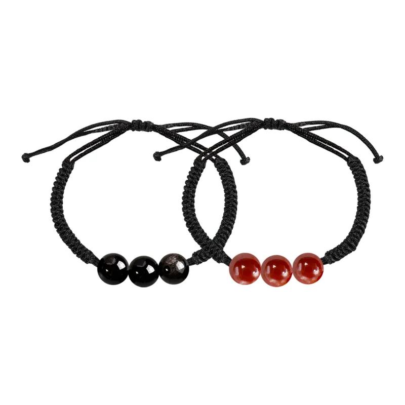 SIMPLE JOYS Obsidian Bracelets Unisex-4