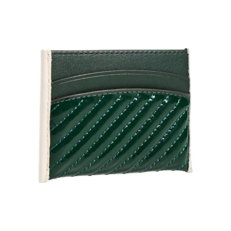 TORY BURCH Robinson Patent Leather Card Holder Regular Women's Pine Green-1