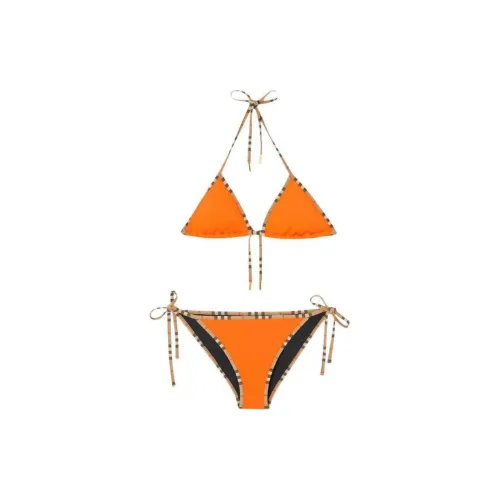 Burberry Vintage Check Print Trim Bikini 'Bright Orange'