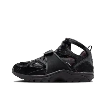 Corteiz x Nike Air Trainer Huarache Cushioning Wear Resistant Mid Top Vintage Basketball Shoes Men's Black