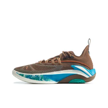 LiNing Cushioned Slip Resistant Breathable Rebound Low Top Outdoor Performance Basketball Shoes Men's Brown