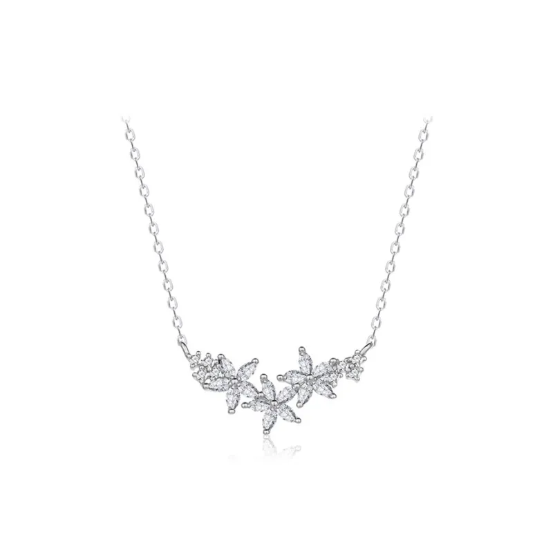 Brilliant Heart S925 Silver Necklaces Women's-0