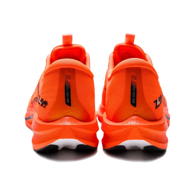 Erke Cushioned Slip-Resistant Low-Top Full-Length Carbon Plate Sprint Running Shoes Men's Fluorescent Afterglow Red-3