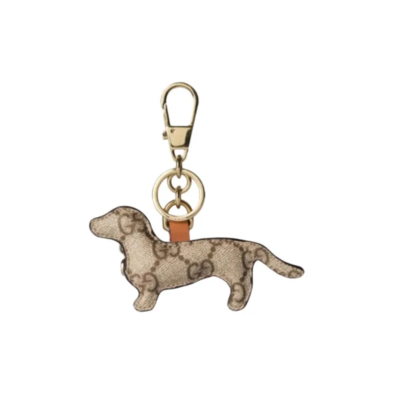 GUCCI Leather Pendants Unisex Brown-2