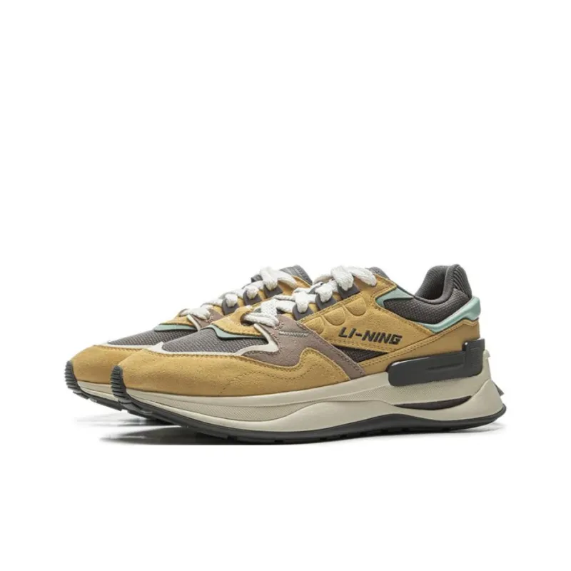 LiNing 001 Innocence V2 Slip Resistant, Abrasion Resistant, Rebound Resistant Low Top Casual Shoes Men's Yellow Gray-2