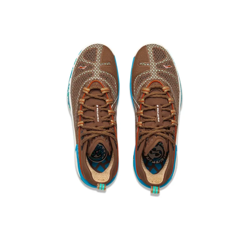 LiNing Cushioned Slip-Resistant Breathable Rebound Low-Top Outdoor Performance Basketball Shoes Men's Brown-3