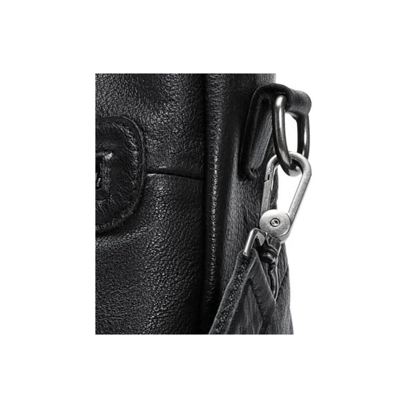 LARTIGENT Cow Leather Backpack Regular Unisex Black-4