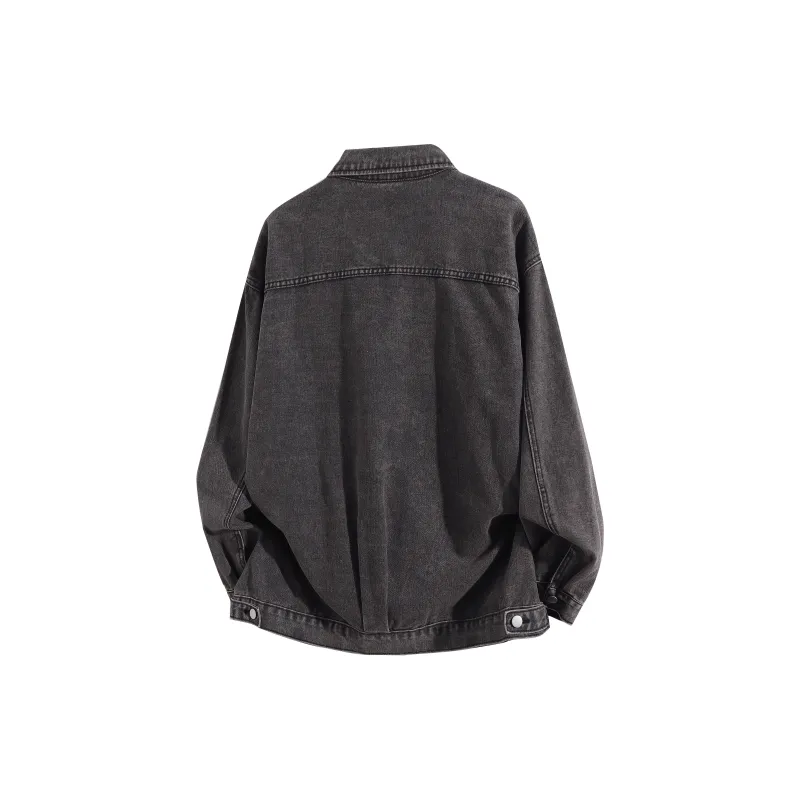 FASTFISH Denim Jacket Unisex Black-5