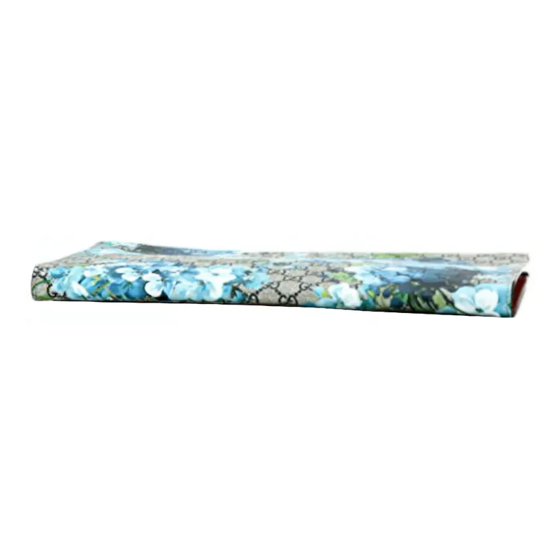 GUCCI Leather Clutch Women's Ebony/Sky Blue/Red-2