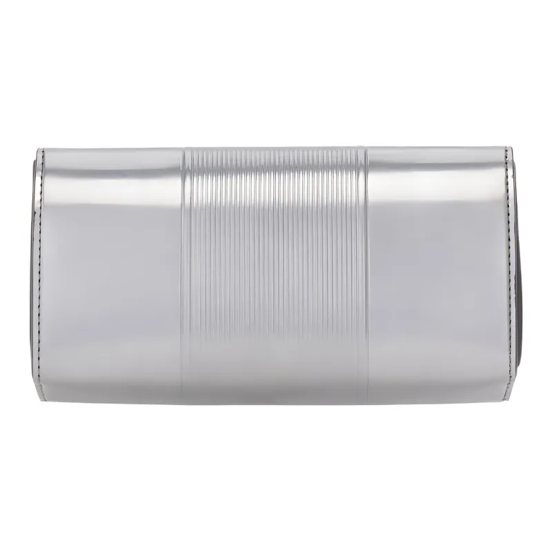 FERRAGAMO Layered Calfskin Shoulder Bag Crossbody Bag Men's Silver-2
