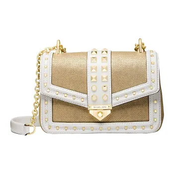 MICHAEL KORS Soho Canvas Leather Crossbody Bags Shoulder Bags Small Size Women's Brown & White