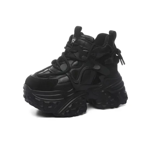 Golden Silk Rabbit Anti Slip And Wear Resistant Height Increasing Low Top Chunky Sneakers Women's