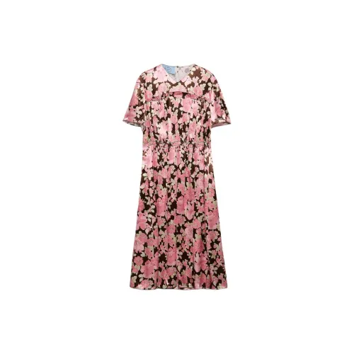 PRADA Embroidered Satin Dress