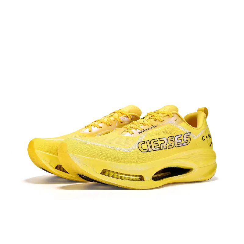 CLERSES Cushioning Wear-Resistant Low-Top Casual Marathon Long Distance Running Running Shoes Unisex Glazed Yellow-1