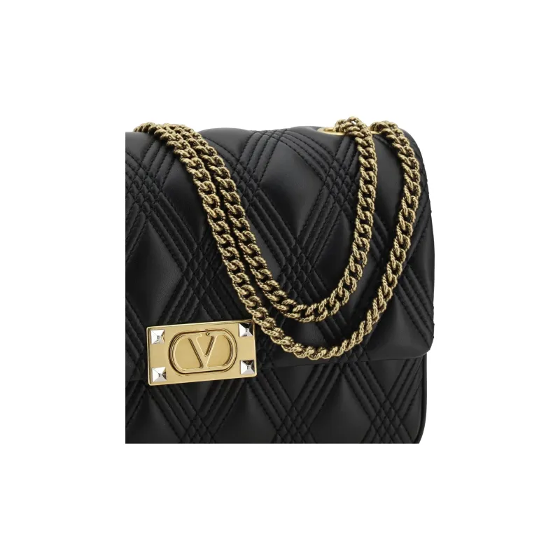 Valentino Garavani Rockstud Foldover Top Quilted Shoulder Bag-3