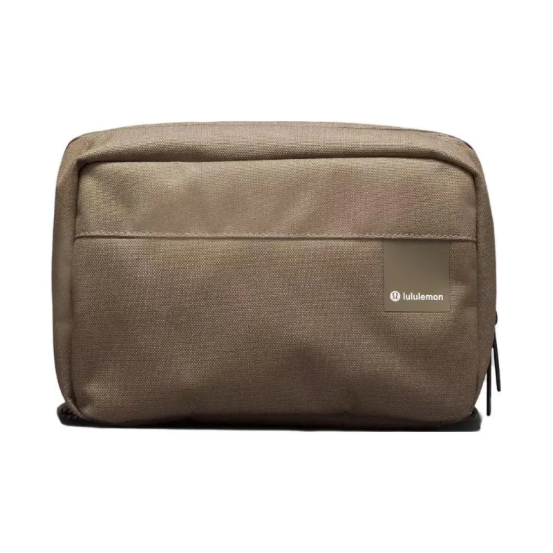 Lululemon Water-Resistant Fabric Toiletry Bags Storage Bags Unisex Brown-0