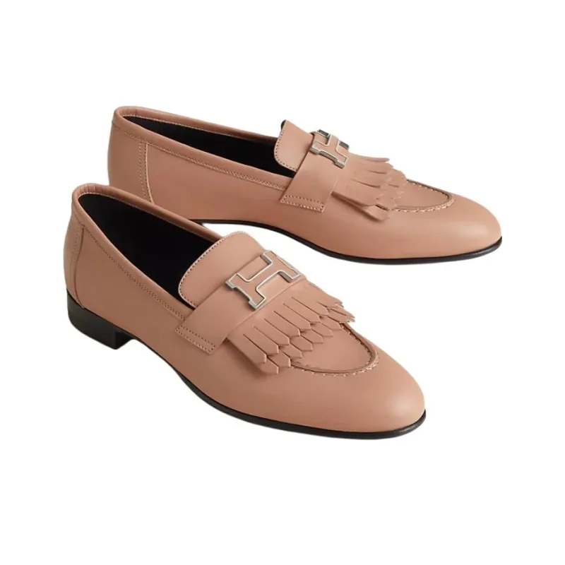 HERMES Royal Loafers Women's Brown-2