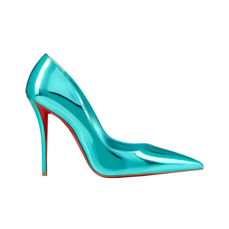 Christian Louboutin Miss Z 100mm Pump Iceberg Laminated Calf Leather Women's-1