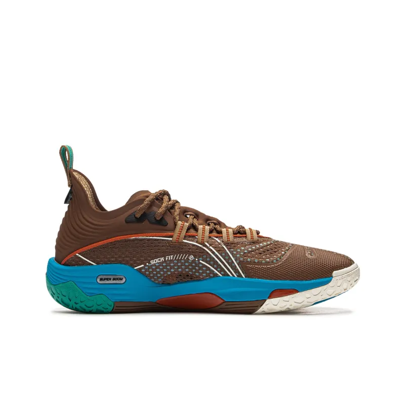 LiNing Cushioned Slip-Resistant Breathable Rebound Low-Top Outdoor Performance Basketball Shoes Men's Brown-1