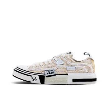 Daisy Fellowes Chocolate Series Low Top Skateboard Shoes Unisex Chanel Inspired White Beige