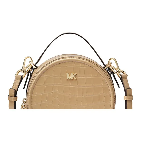 MICHAEL KORS Delaney Cow Leather Shoulder Bag, Crossbody Bag, Handbag Medium Size Women's Camel Brown-3