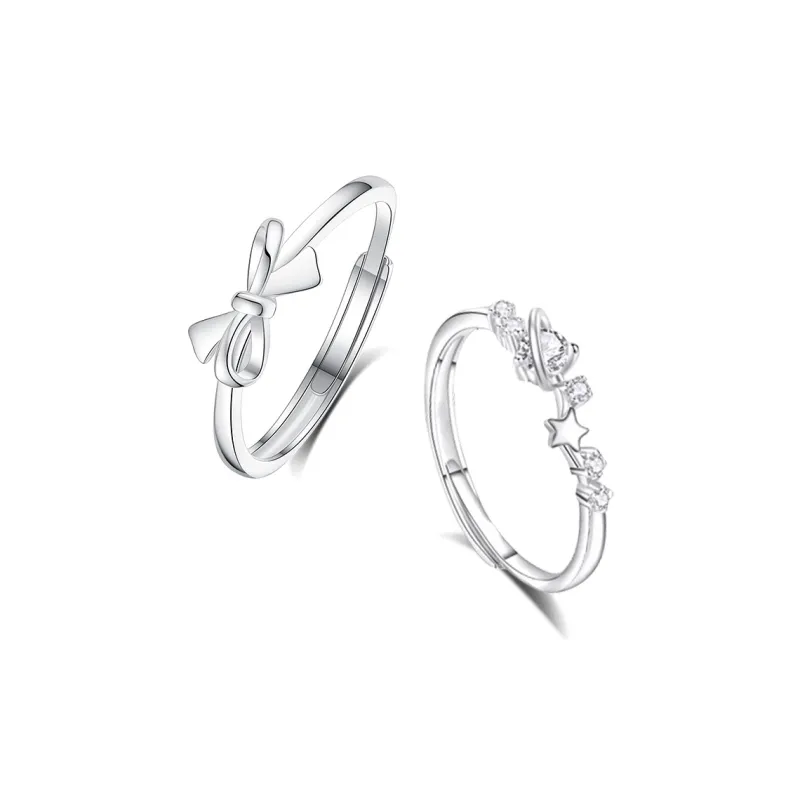 Asia Star Sterling Silver Rings Unisex-6