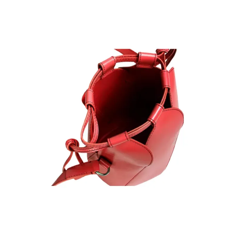 Chloe Leather Bucket Bags Shoulder Bag Crossbody Bag Women's Red-2