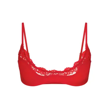 SKIMS Valentine's Day Collection SS25 FITS EVERYBODY LACE SCOOP BRALETTE Bra Women's Cayenne/Kaixuan