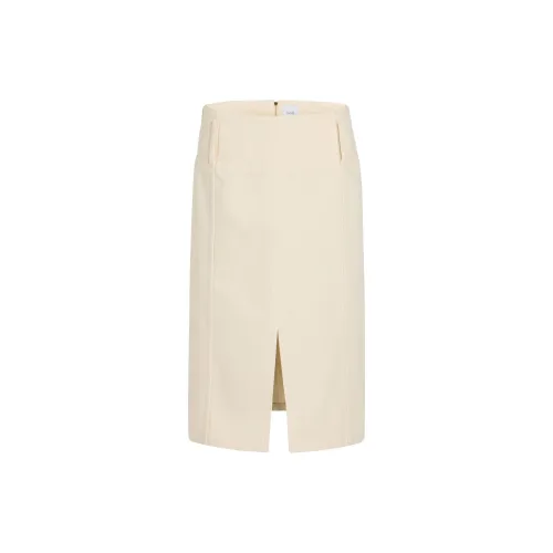 Patou Belted Denim Midi Skirt