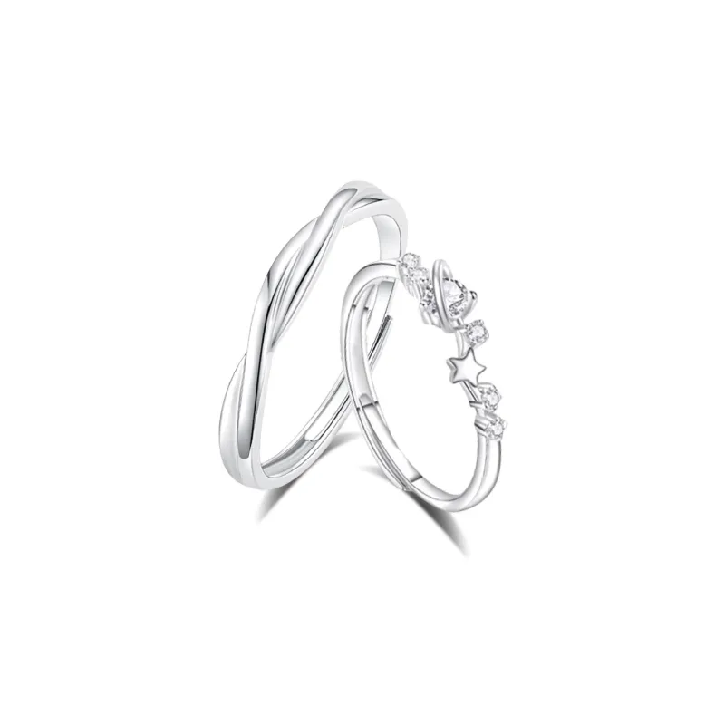 Asia Star Sterling Silver Rings Unisex-4
